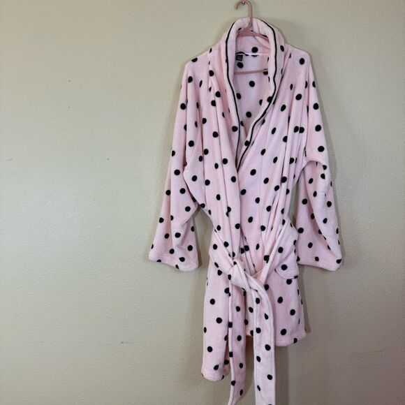 Victoria's Secret Pink Robe with Black Polka Dots XL/XXL - Picture 1 of 6